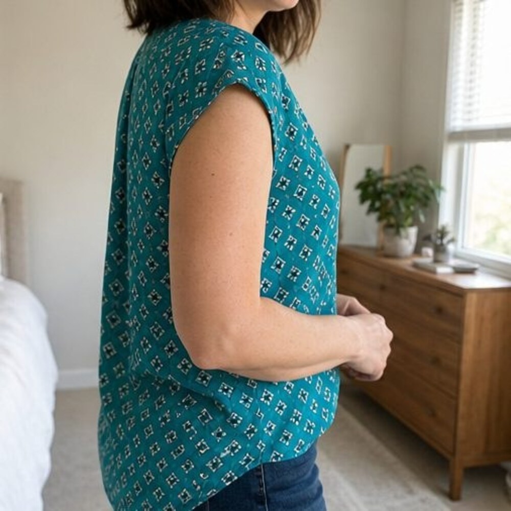 Taupe Ruffle Blouse - Picture 3 of 6